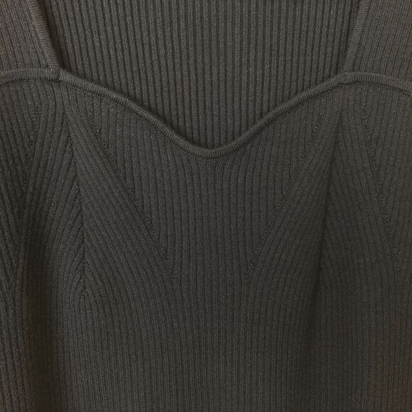 Old Navy NWT Stretchy Ribbed Sweater Size XXL Tall Black Sweetheart Neckline - Picture 4 of 6